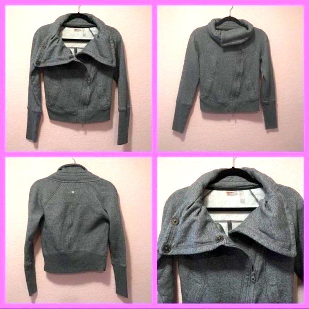 *30off3* Zella Gray Zip up Sweatshirt with‎ snap on buttons. - Picture 2 of 9